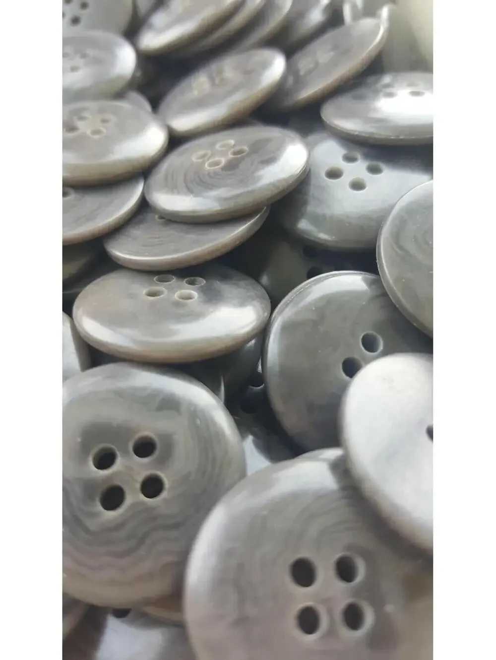 Gray with Light Swirl, 4 Hole Sewing/Crafts Buttons 20mm - 24 Pieces (081)